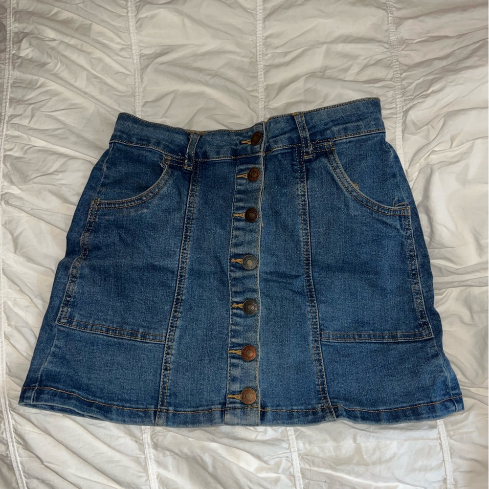 Sky and Sparrow Blue A-line Mini Skirt
